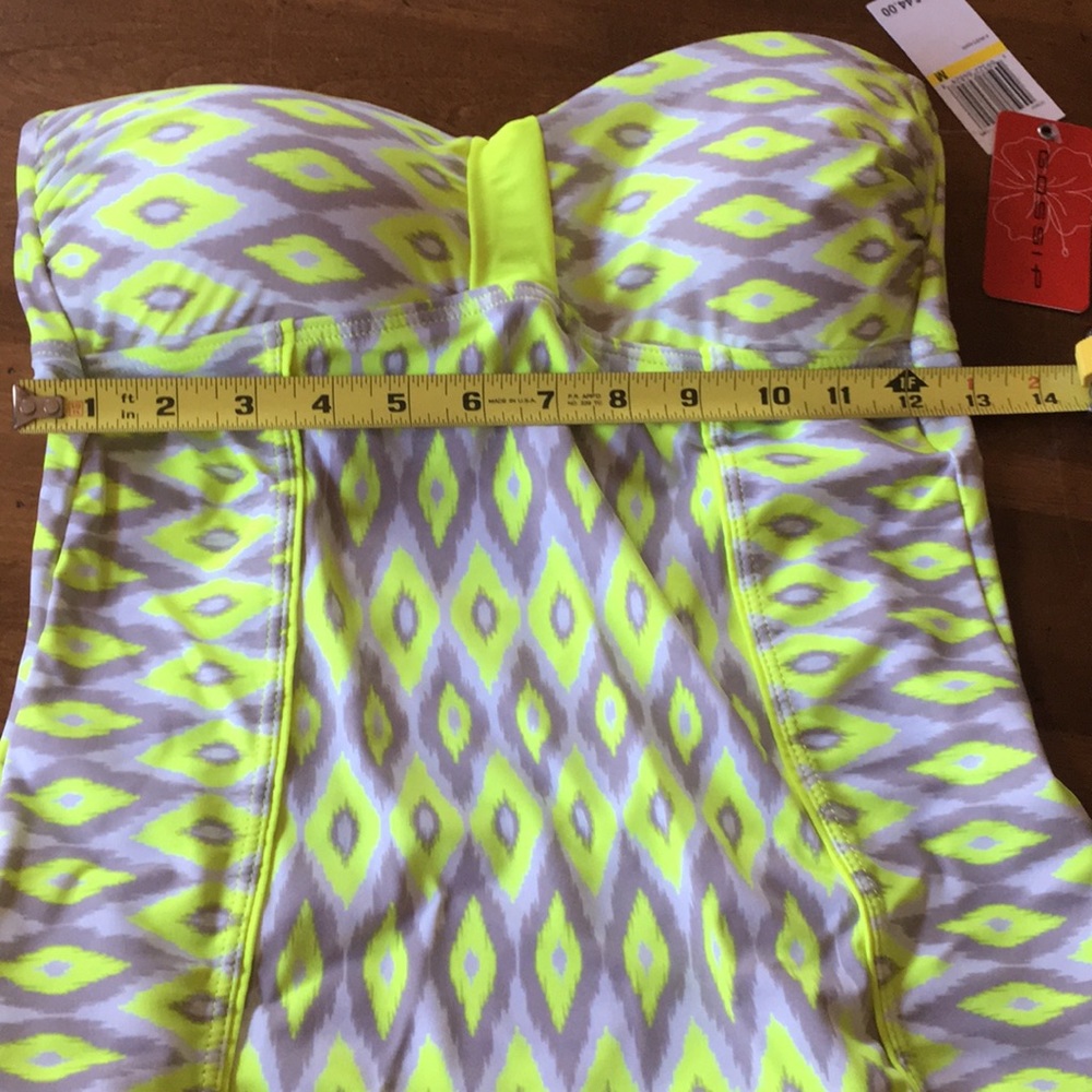 neon yellow & grey tankini